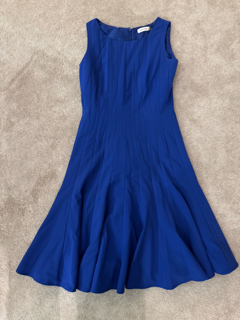 Calvin Klein Royal Blue Sleeveless Fit-and-Flare Dress
